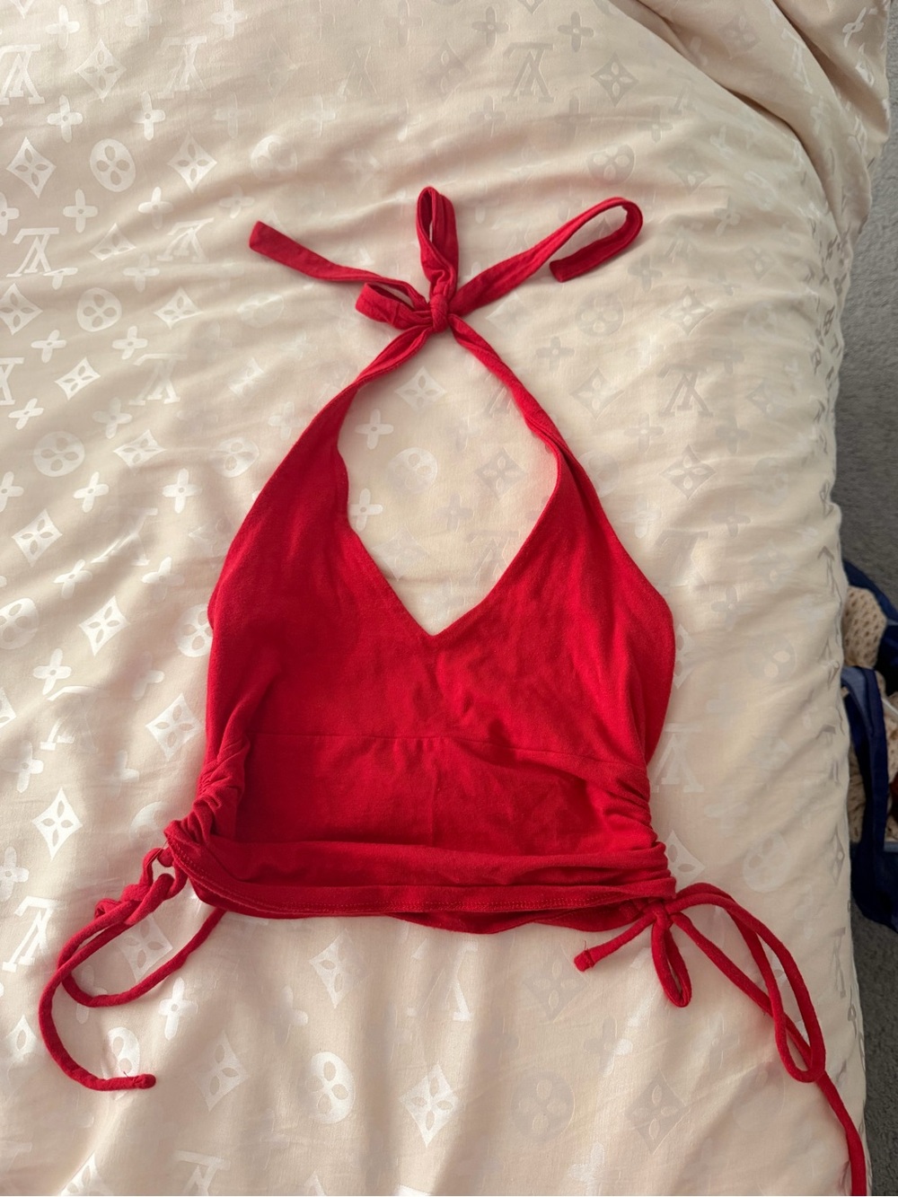 Hollister Red Crop Top - Tie Neck